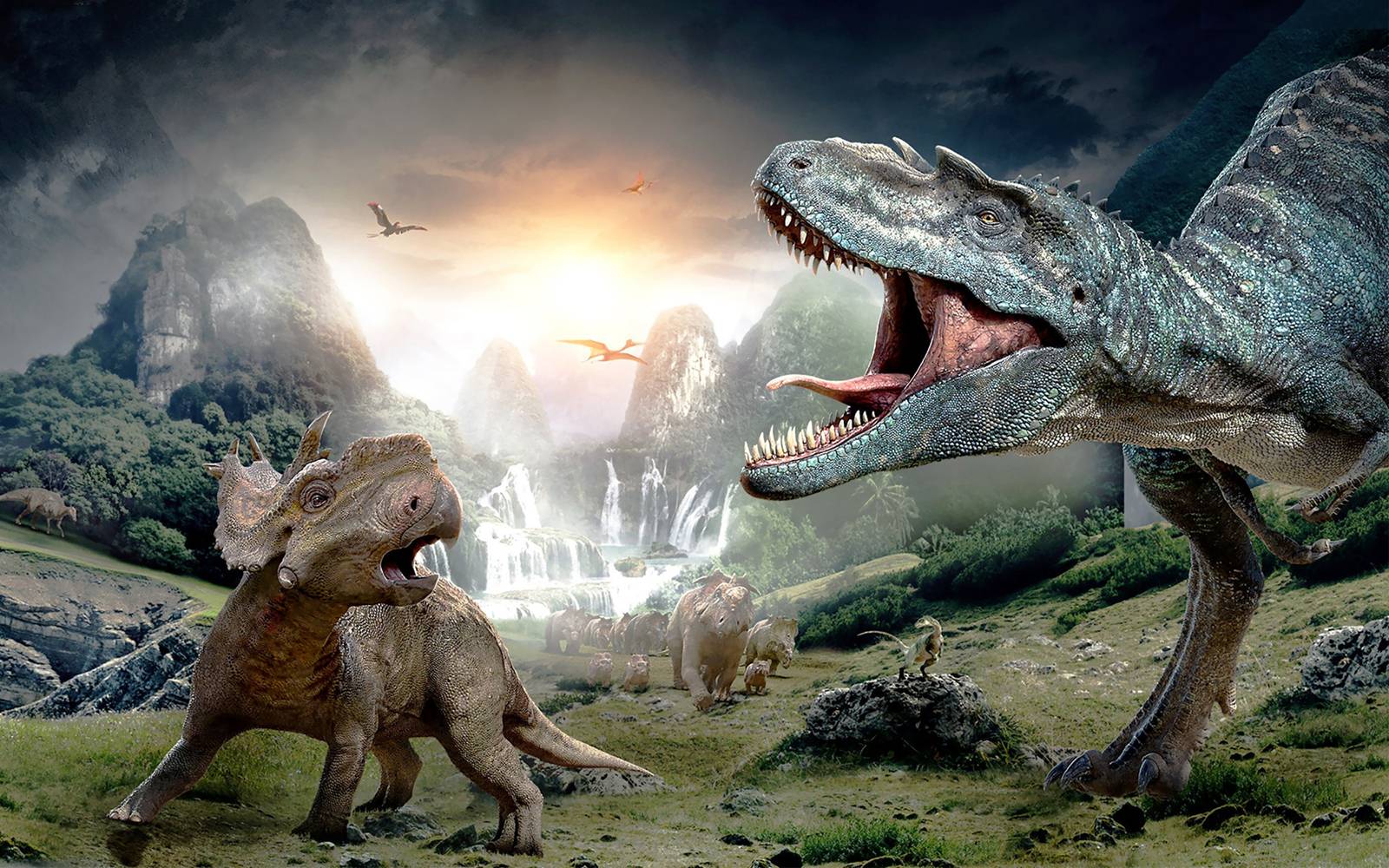 17451 fondo de pantalla de dinosaurio 3d