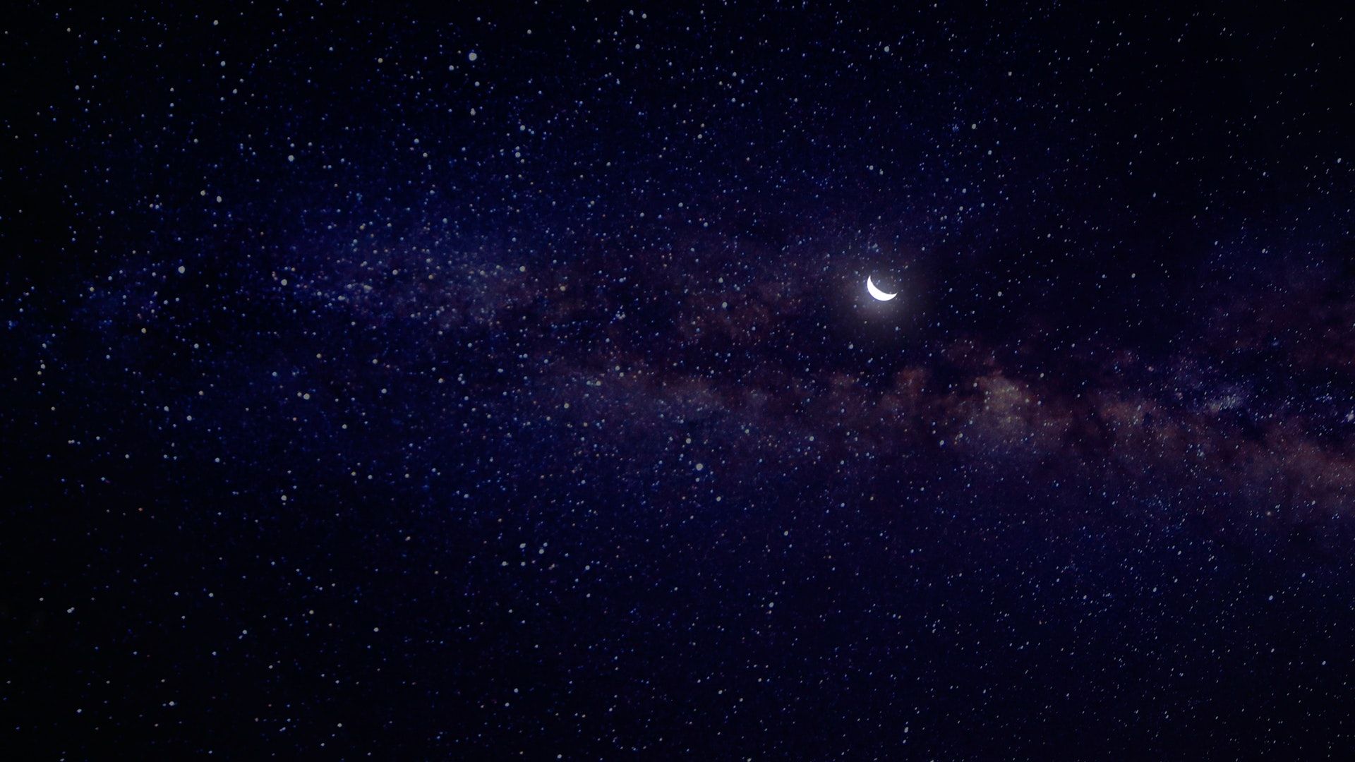Fondo de pantalla de Luna Creciente y Estrellas - Wallpaper Stream