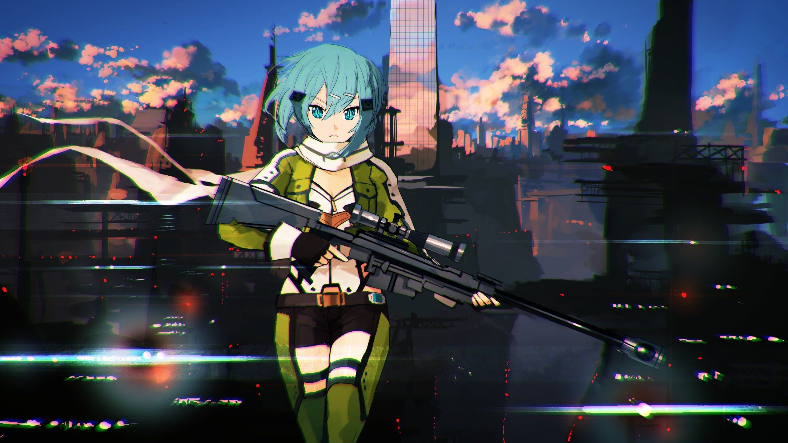 Descargar gratis jumpei99 shinon sao espada arte en línea arma fondo de pantalla