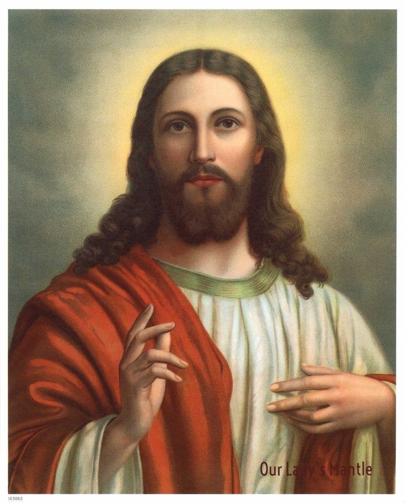 Sagrado Corazón de Jesús Lámina 8 x 10 Arte Religioso Católico