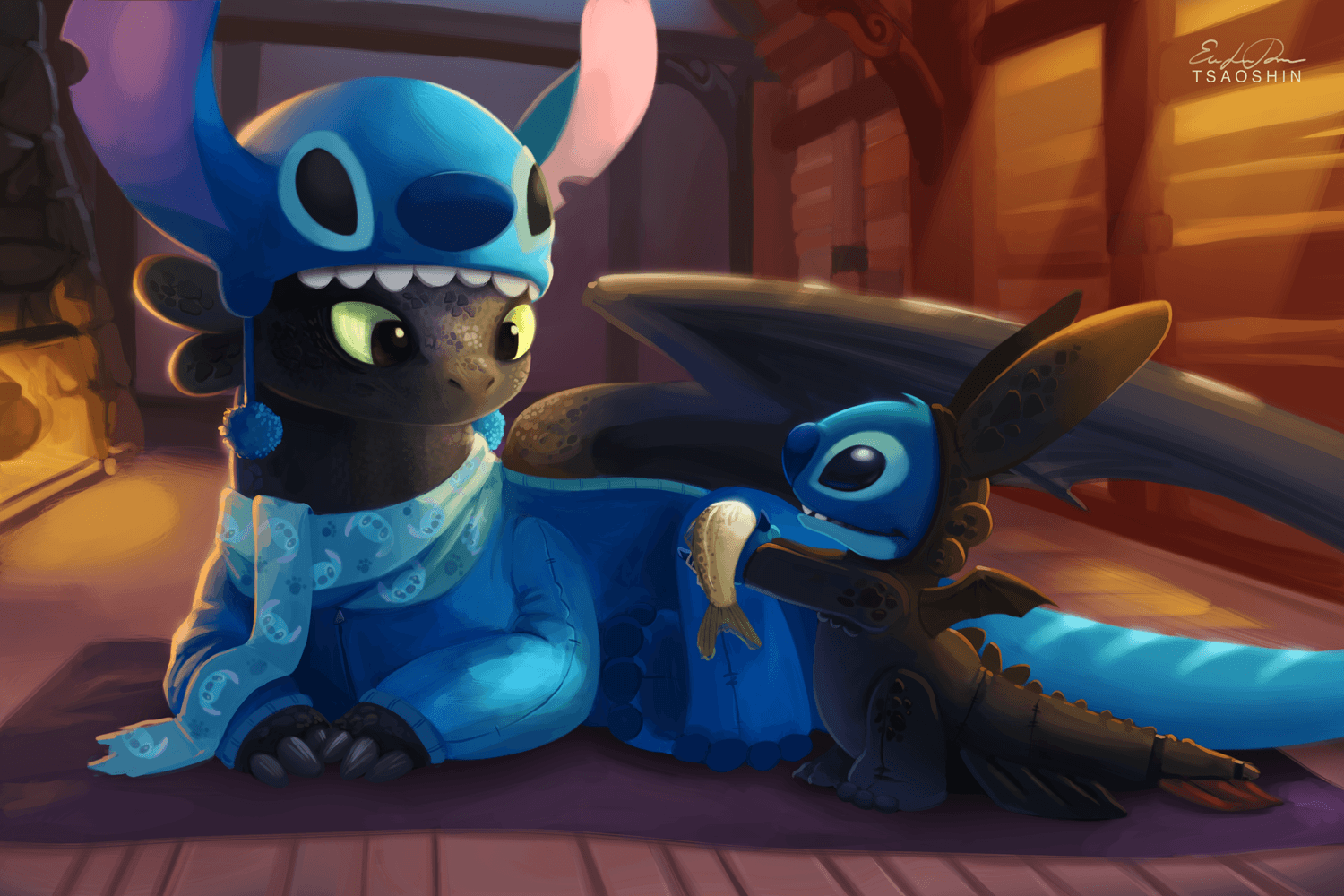 Toothless And Stitch Fondos de Escritorio