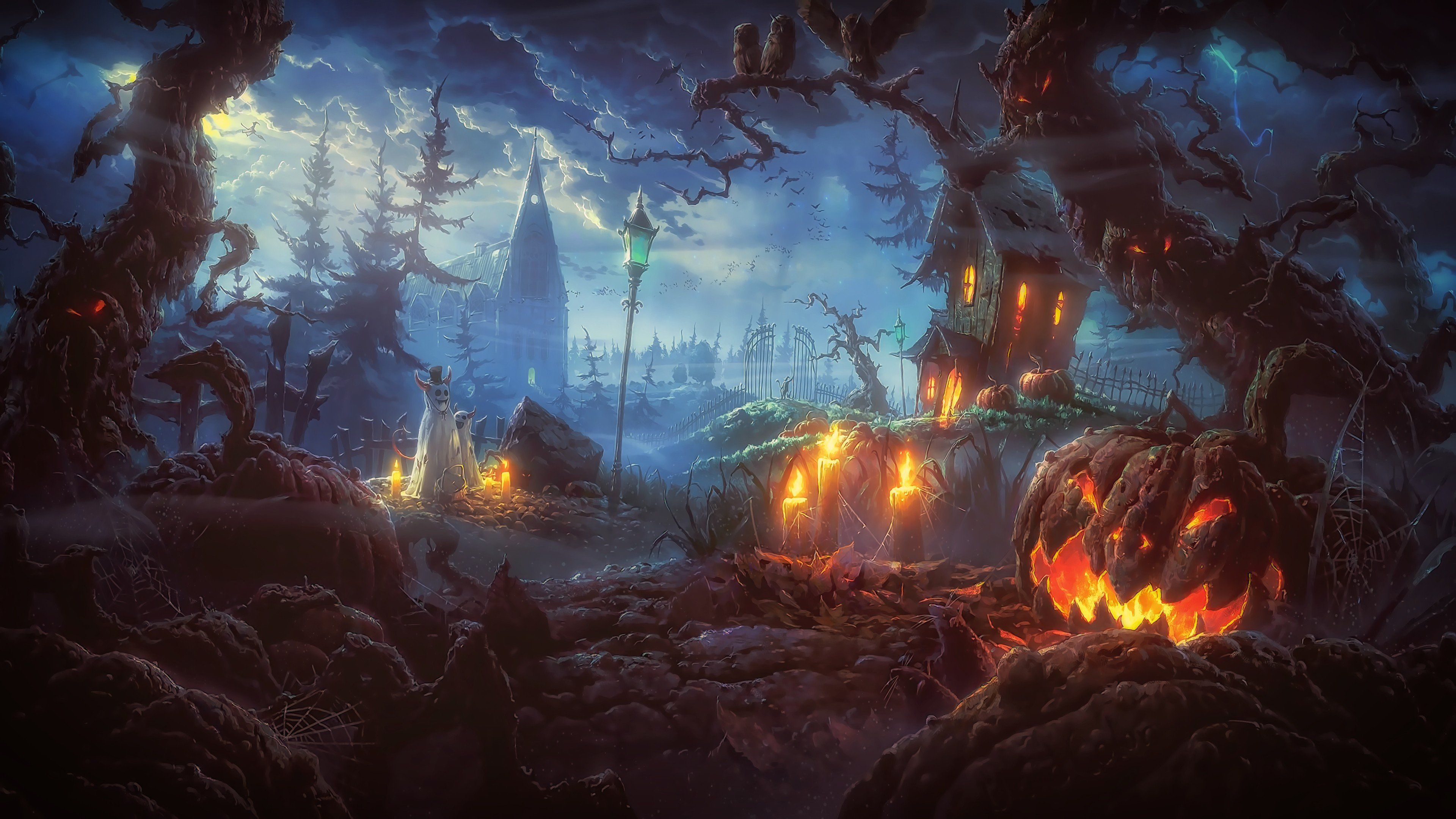 Fondos de pantalla: 3840x2160 px, Halloween, noche, Photoshop, Terror