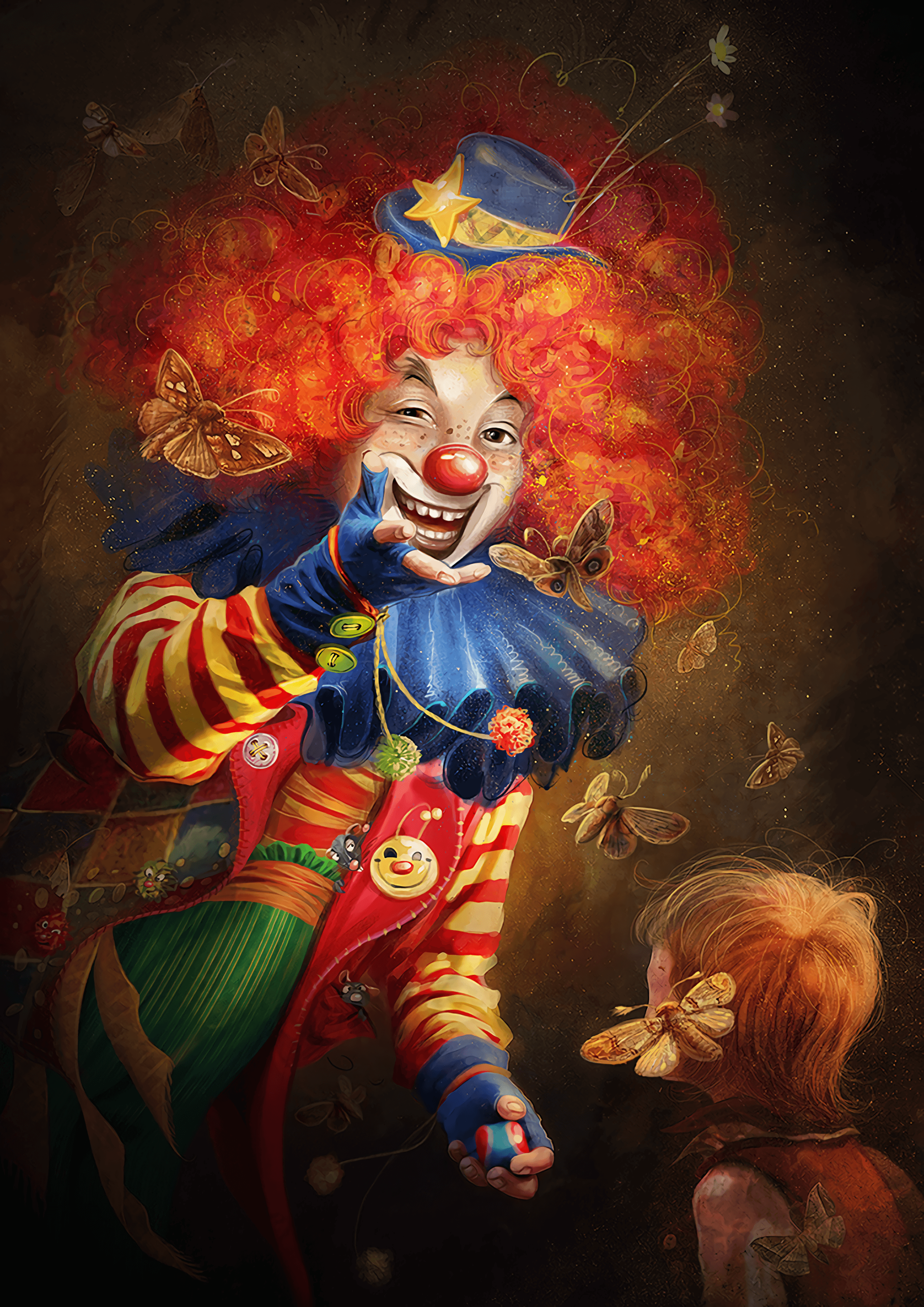 Descargar fondo de pantalla 2484x3514 payaso, arte, sonrisa, maquillaje, circo