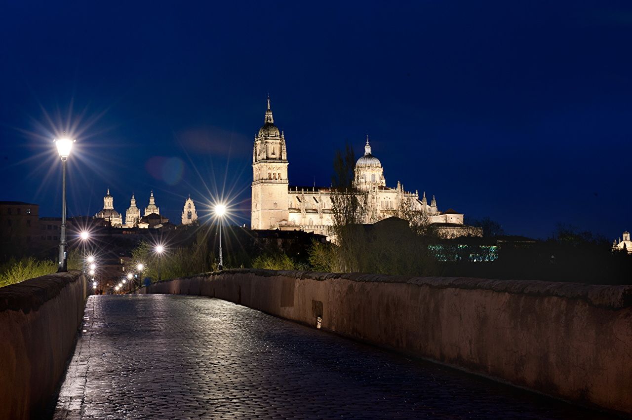 Foto España Salamanca Noche Farola Ciudades