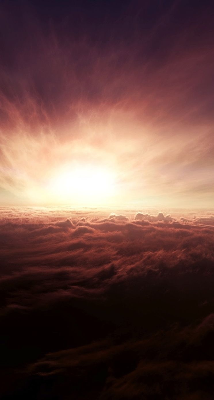 Espectacular Nublado Espacio Exterior Sunshine Skyscape iPhone se fondo de pantalla
