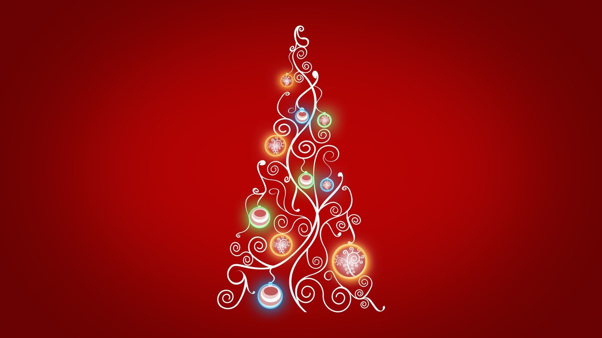 1920x1080 Fondo rojo de árboles de Navidad Imágenes geniales HD Descargar