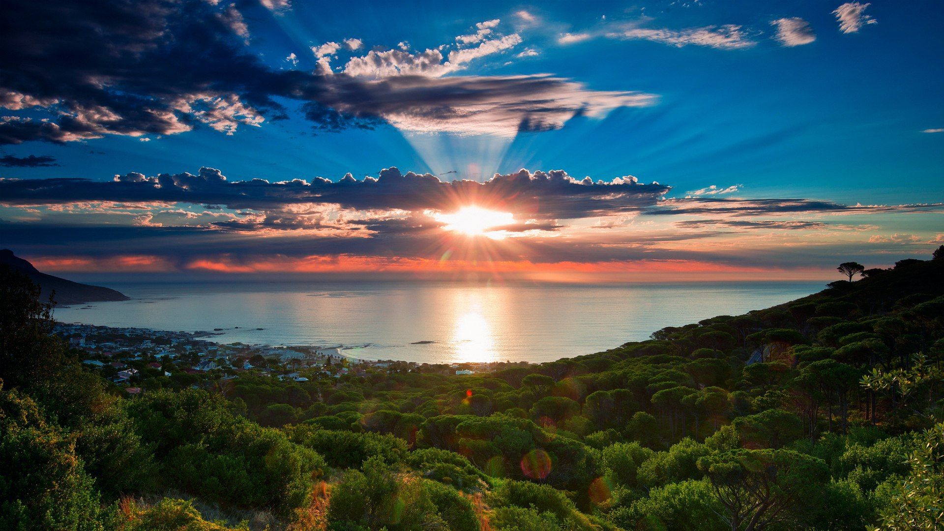 Hermosa puesta de sol en Sudáfrica fondos de pantalla e imágenes - fondos de pantalla