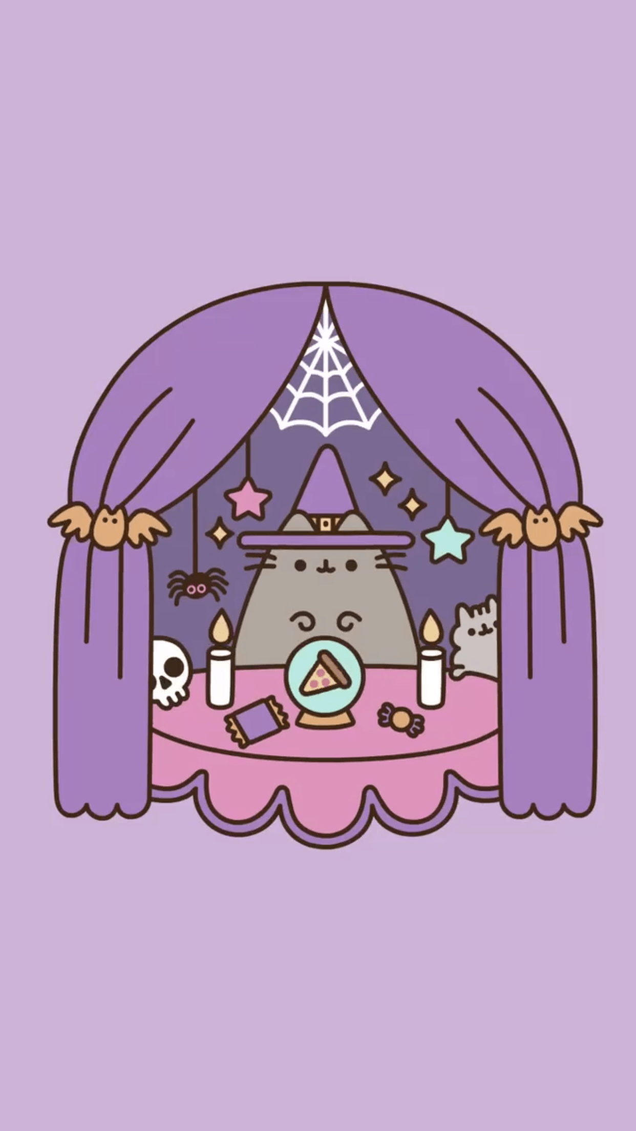Fondo de pantalla de iphone pusheen el gato halloween otoño otoño