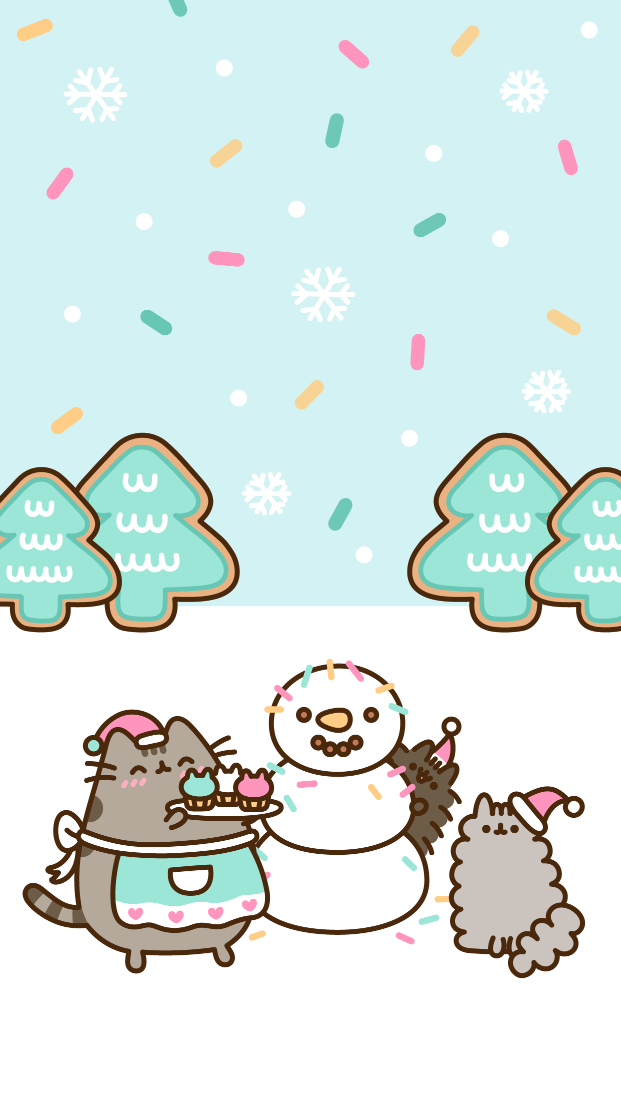 Fondos de Navidad Pusheen exclusivos para Android y iPhone® GRATIS